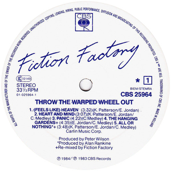 Fiction Factory : Throw The Warped Wheel Out (LP, Album)