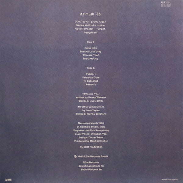 Azimuth (2) : Azimuth '85 (LP, Album)