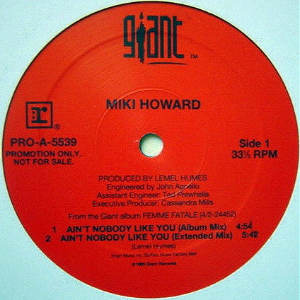 Miki Howard : Ain't Nobody Like You (12", Promo)