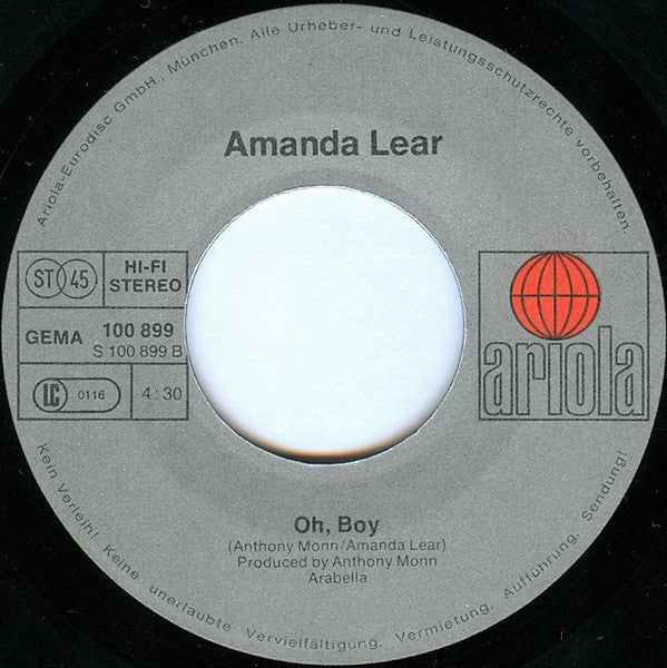 Amanda Lear : Fabulous »Lover, Love Me« (7", Single)