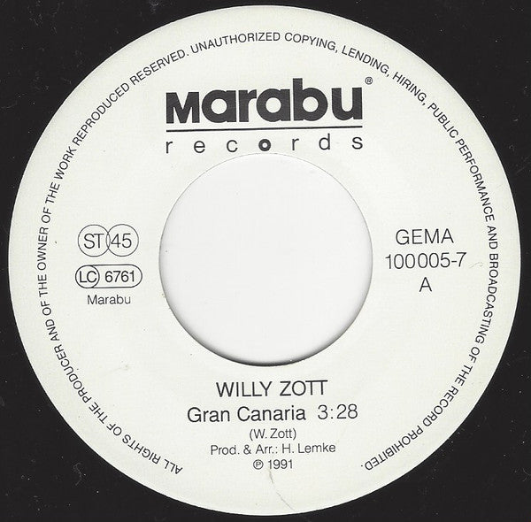 Willy Zott : Gran Canaria (7", Single)