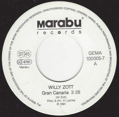 Willy Zott : Gran Canaria (7", Single)