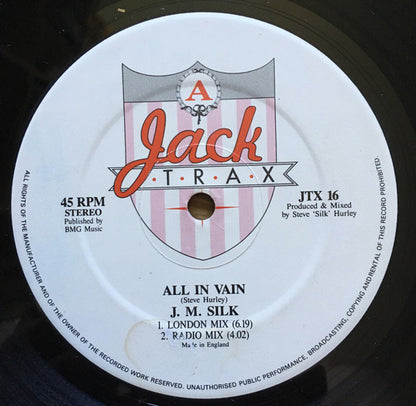 J. M. Silk* : All In Vain (12", Ltd)