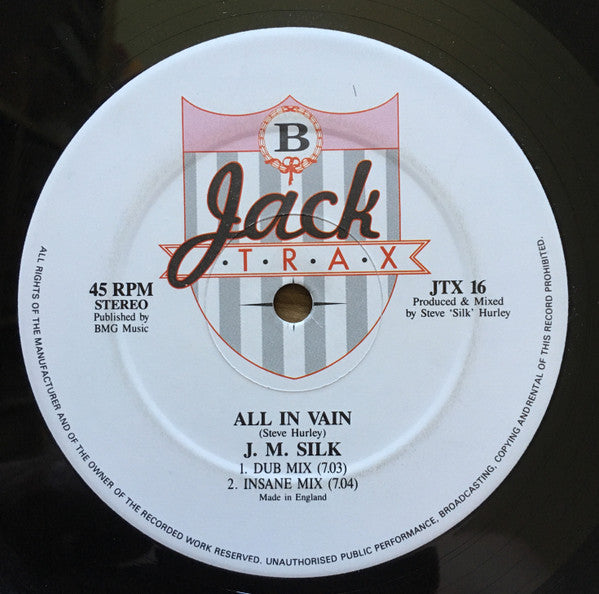 J. M. Silk* : All In Vain (12", Ltd)