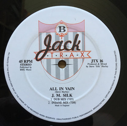 J. M. Silk* : All In Vain (12", Ltd)