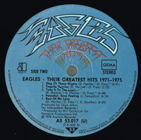 Eagles : Their Greatest Hits 1971-1975 (LP, Album, Comp, Emb)
