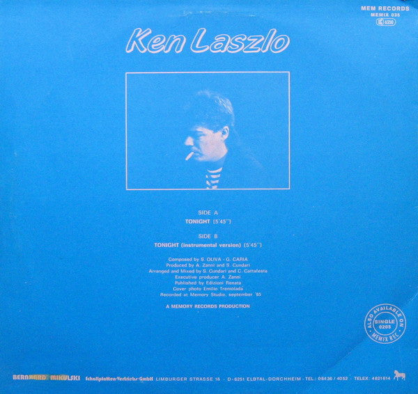 Ken Laszlo : Tonight (12", Maxi)