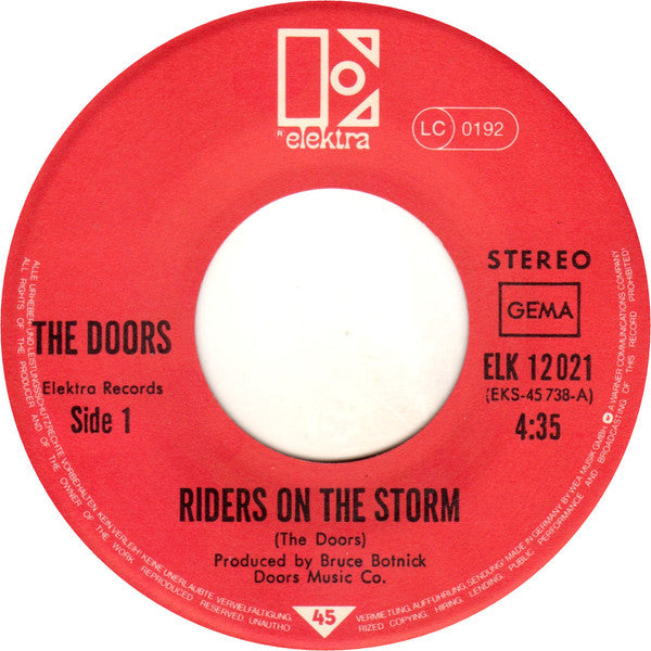 The Doors : Riders On The Storm (7", Single, RE)