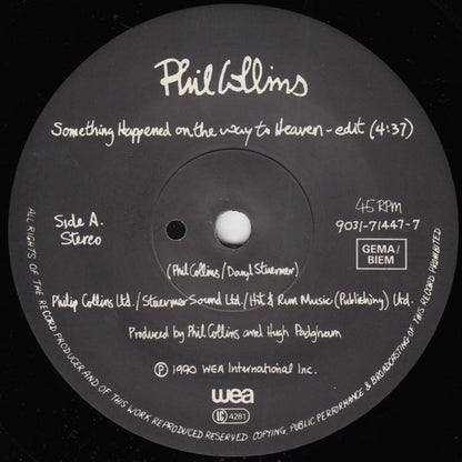 Phil Collins : Something Happened On The Way To Heaven (7", Single, Sol)