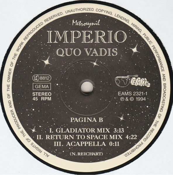 Imperio : Quo Vadis (12")