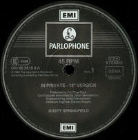 Dusty Springfield : In Private (12", Maxi)