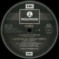 Dusty Springfield : In Private (12", Maxi)