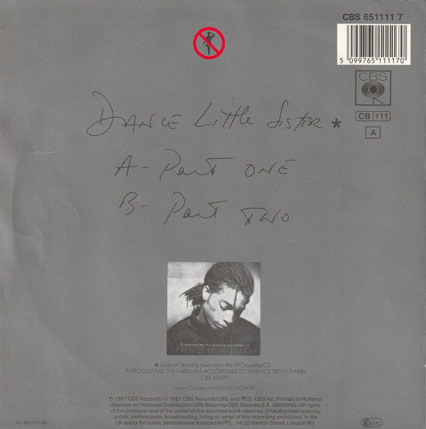 Terence Trent D'Arby : Dance Little Sister (7", Single)