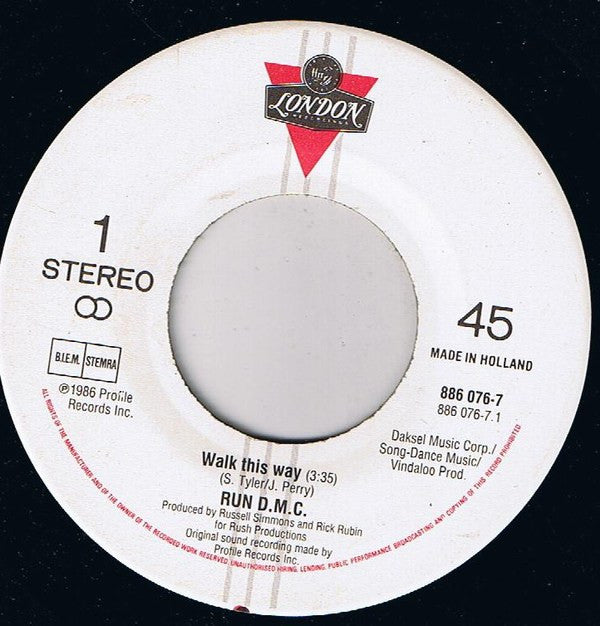 Run DMC* : Walk This Way (7", Single)