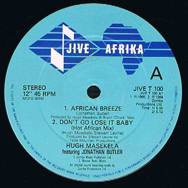 Hugh Masekela Featuring Jonathan Butler : African Breeze (12", EP)
