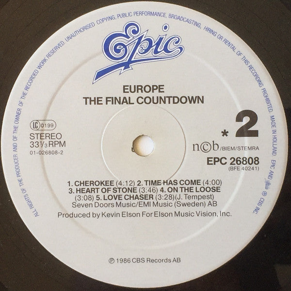 Europe (2) : The Final Countdown (LP, Album, Emb)