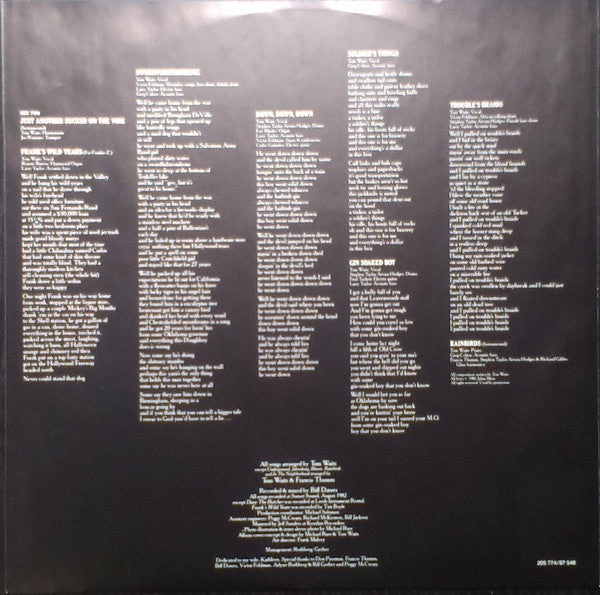 Tom Waits : Swordfishtrombones (LP, Album, RP)