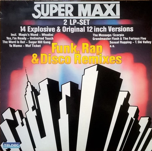 Various : Super Maxi (Funk, Rap & Disco Remixes) (2xLP, Comp, Red)