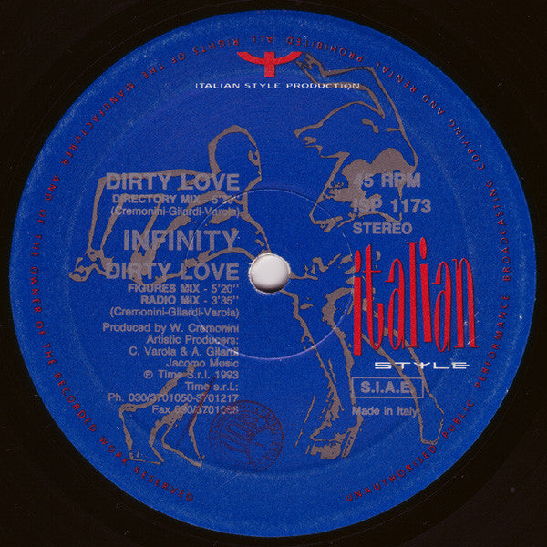 Infinity (4) : Dirty Love (12", Blu)