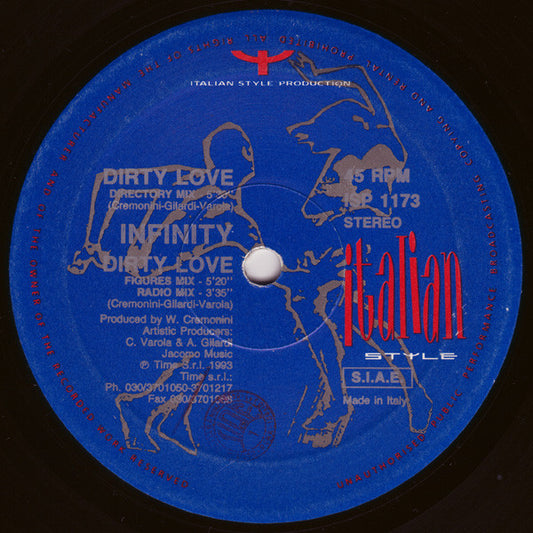 Infinity (4) : Dirty Love (12", Blu)