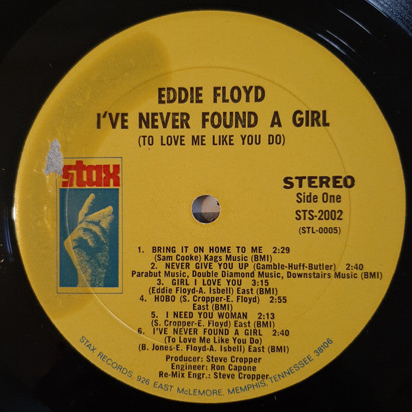 Eddie Floyd : I've Never Found A Girl (LP, Album, Mon)