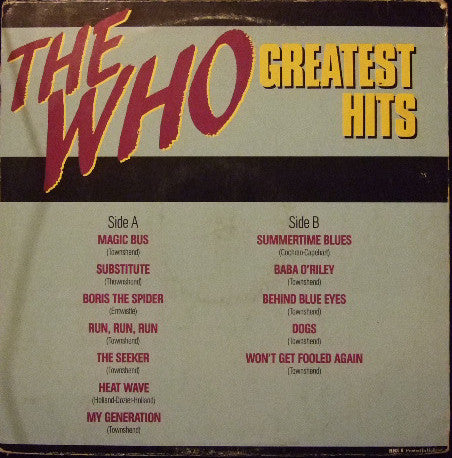 The Who : Greatest Hits (LP, Comp, RE)