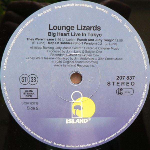 Lounge Lizards : Big Heart (LP, Album, MP)