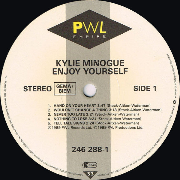 Kylie Minogue : Enjoy Yourself (LP, Album)