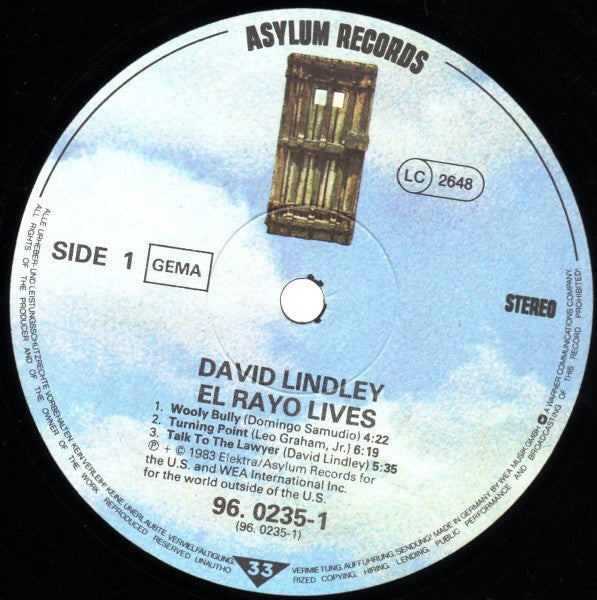 David Lindley And El Rayo-X : El Rayo Live (LP, Album)