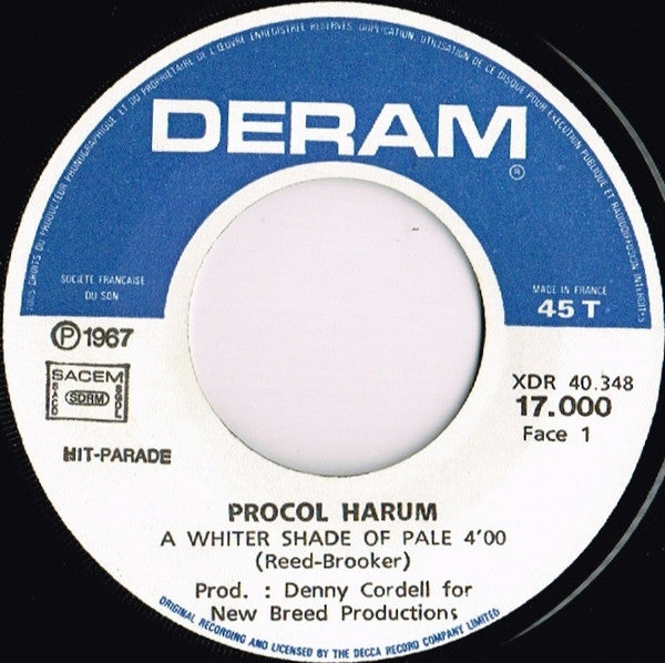 Procol Harum : A Whiter Shade Of Pale (7", Single, RE, Pri)