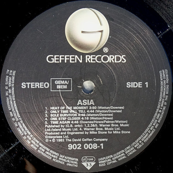 Asia (2) : Asia (LP, Album, RE)