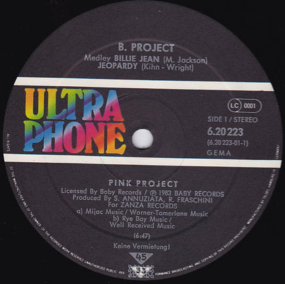Pink Project : B.Project (Medley Billie Jean / Jeopardy) (12", Maxi)
