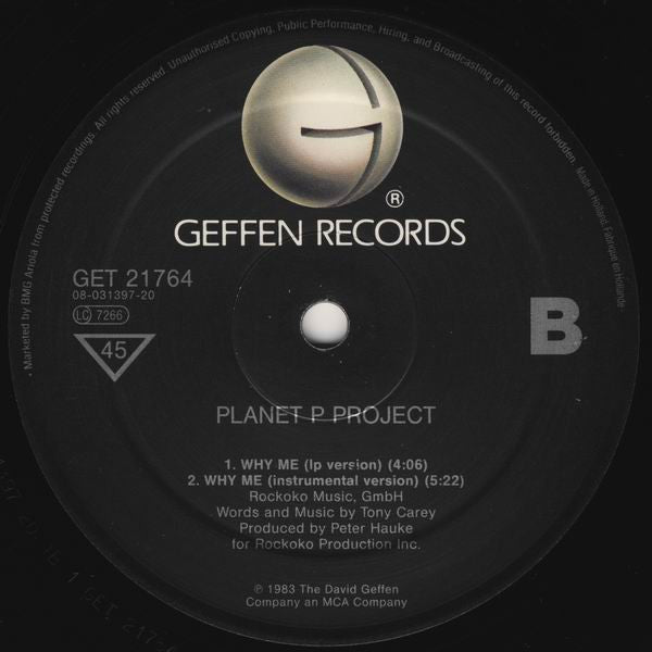 Planet P Project : Why Me? (12")