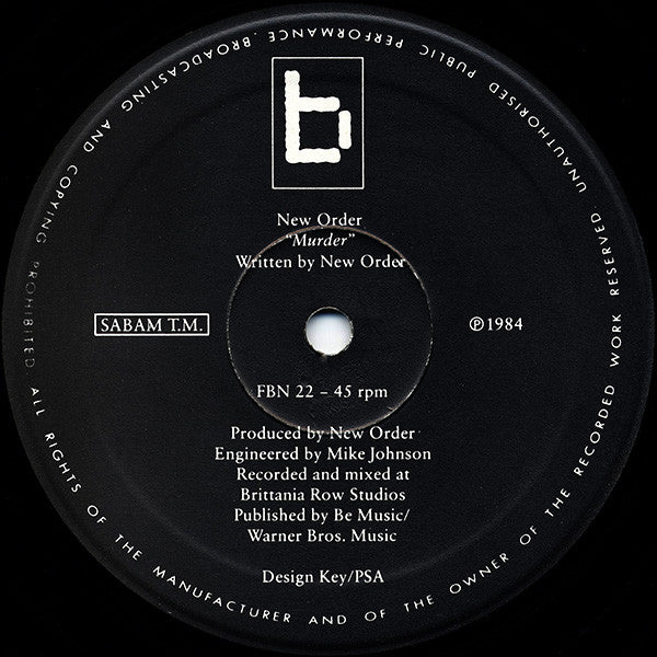 New Order : Murder (12", Single)