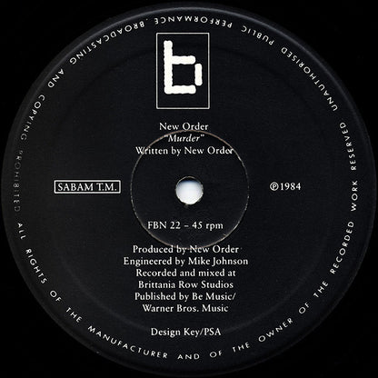 New Order : Murder (12", Single)