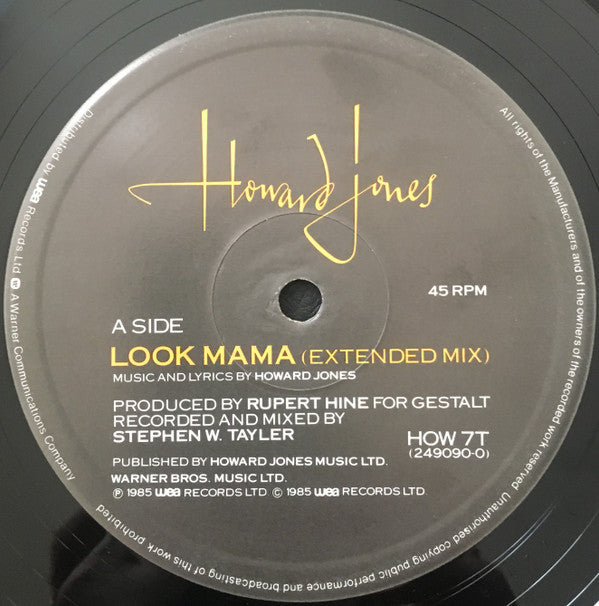 Howard Jones : Look Mama (Extended Mix) (12", Single, PRS)