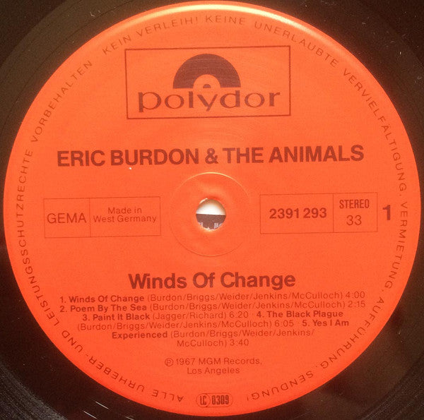 Eric Burdon & The Animals : Winds Of Change (LP, Album, RE)