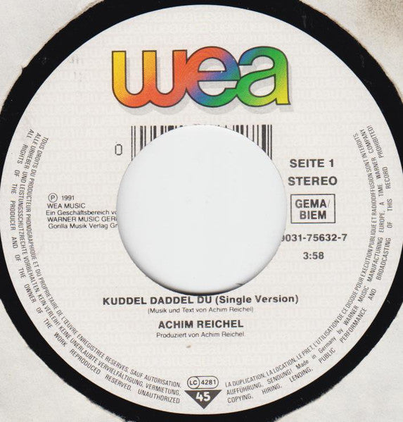Achim Reichel : Kuddel Daddel Du (7", Single, Lar)