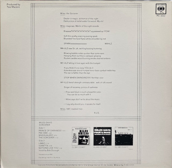 Miles Davis : Sorcerer (LP, Album, RE)