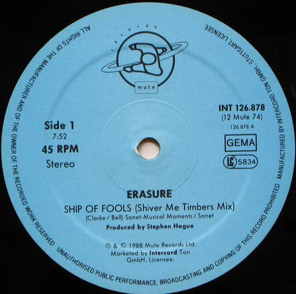 Erasure : Ship Of Fools (12", Maxi)