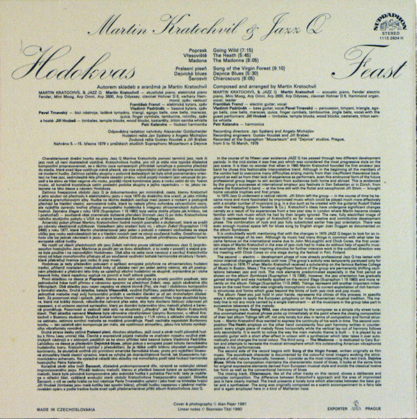 Martin Kratochvíl & Jazz Q : Hodokvas = Feast (LP, Album, RP)