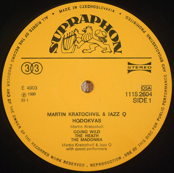 Martin Kratochvíl & Jazz Q : Hodokvas = Feast (LP, Album, RP)