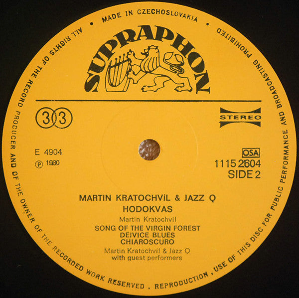 Martin Kratochvíl & Jazz Q : Hodokvas = Feast (LP, Album, RP)