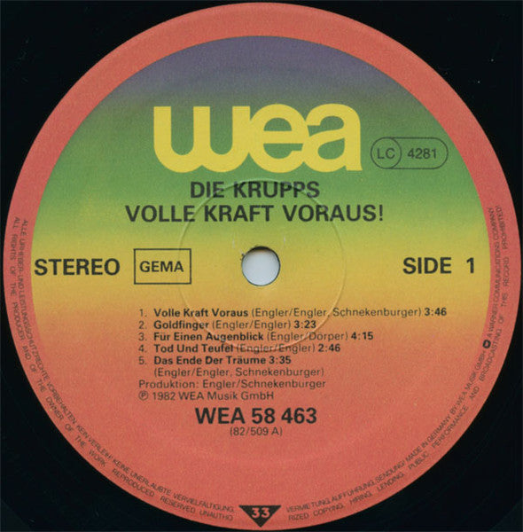 Die Krupps : Volle Kraft Voraus! (LP, Album)