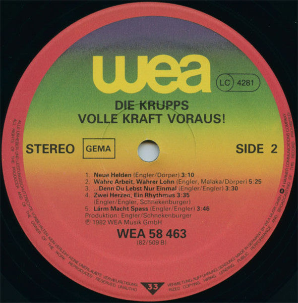 Die Krupps : Volle Kraft Voraus! (LP, Album)