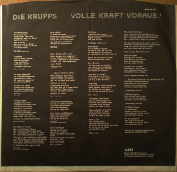 Die Krupps : Volle Kraft Voraus! (LP, Album)