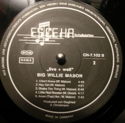 Big Willie Mabon* : Live+Well (LP)