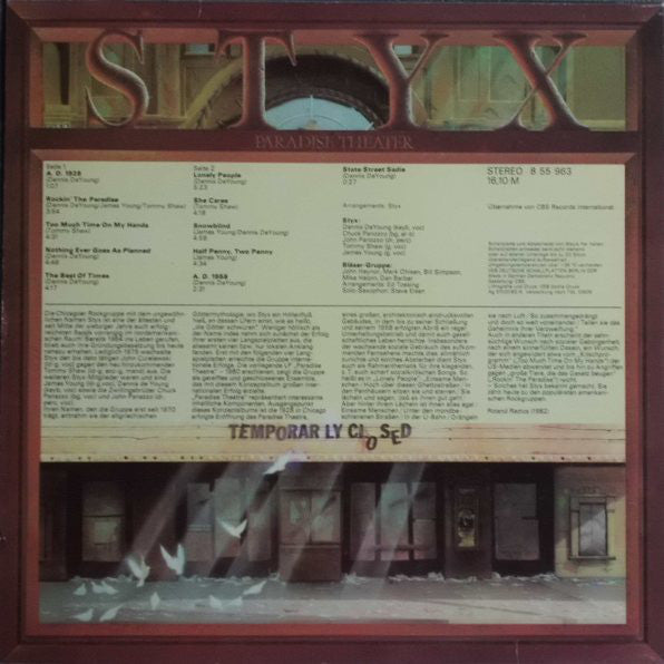 Styx : Paradise Theatre (LP, Album)