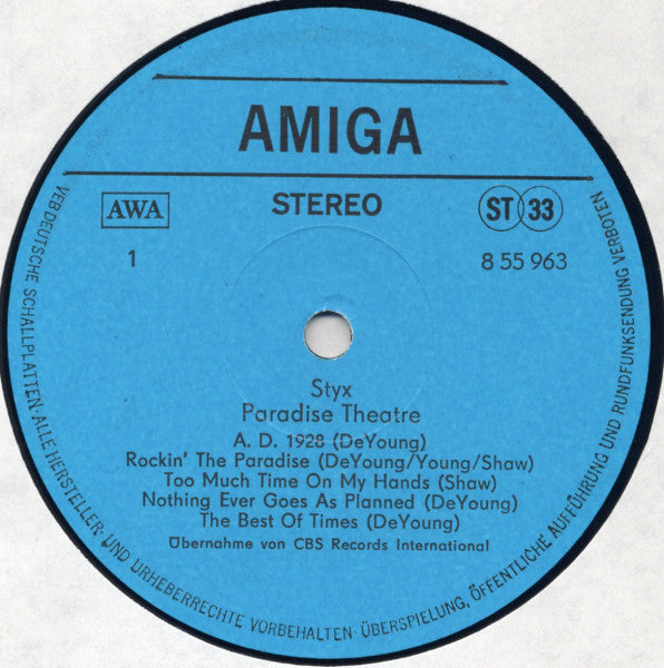 Styx : Paradise Theatre (LP, Album)