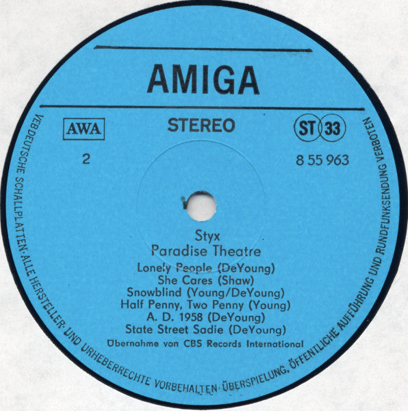 Styx : Paradise Theatre (LP, Album)